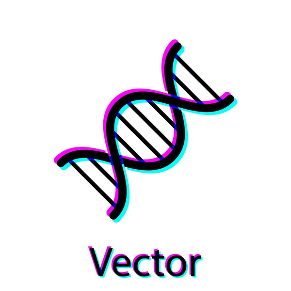 Schwarzes DNA-Symbol isoliert auf weißem Hintergrund. Vektorillustration — Stockvektor