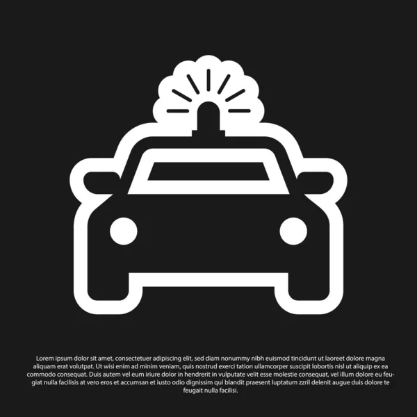 Black Police car and police flasher icon isolated on black background. Emergency flashing siren. Vector Illustration — Stock Vector