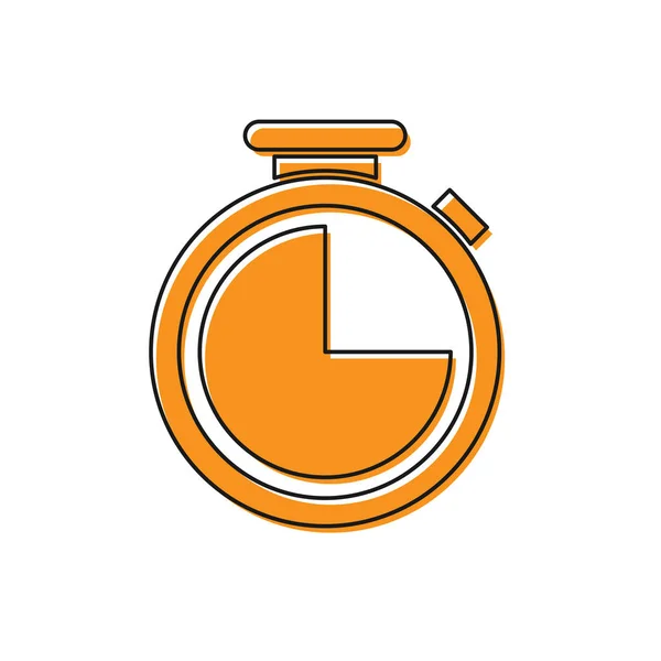 Oranje stopwatch icoon geïsoleerd op witte achtergrond. Tijd timer teken. Vector illustratie — Stockvector