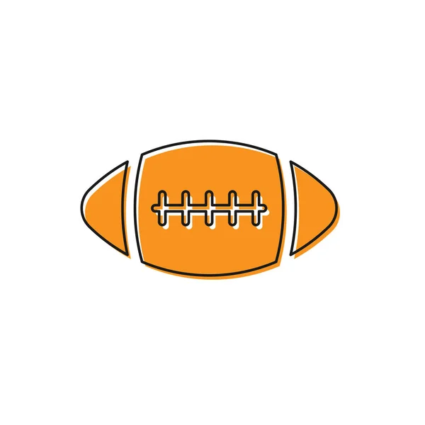 Orange American Football Ball Ikone isoliert auf weißem Hintergrund. Vektorillustration — Stockvektor