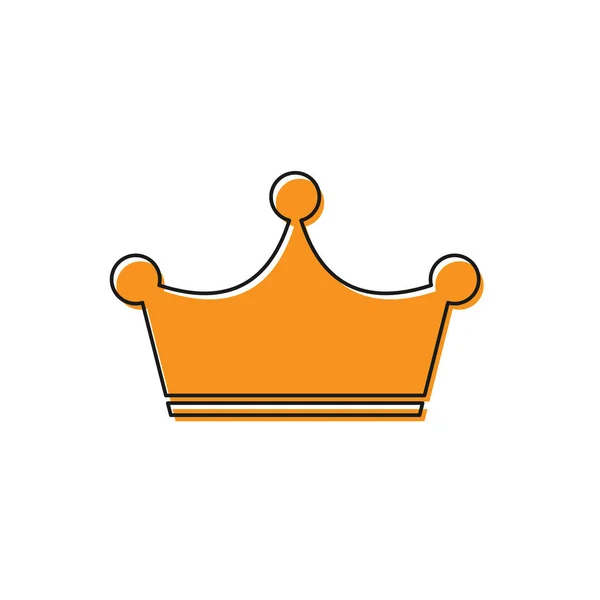 Orange Crown icon isolated on white background. Flat design. Vector Illustration — Stock Vector