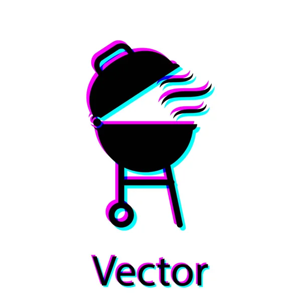 Icono de parrilla Black Barbecue aislado sobre fondo blanco. Fiesta a la parrilla. Ilustración vectorial — Archivo Imágenes Vectoriales