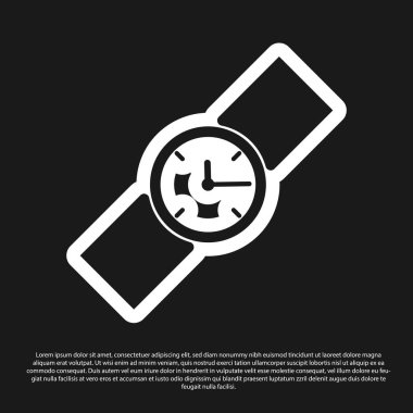 Siyah Bilek saat simgesi siyah arka planda izole edilmiştir. Kol saati simgesi. Vektör İllüstrasyonu