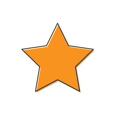 Turuncu Yıldız simgesi beyaz arka planda yalıtılmış. Favori, en iyi reyting, ödül sembolü. Vektör İllüstrasyonu
