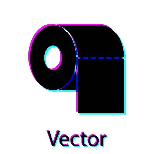 Icono de rollo de papel higiénico negro aislado sobre fondo blanco. Ilustración vectorial — Vector de stock