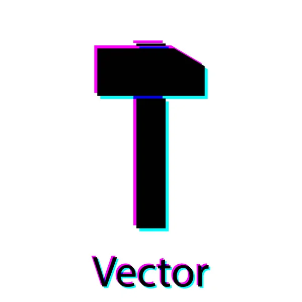 Schwarzes Hammersymbol isoliert auf weißem Hintergrund. Werkzeug zur Reparatur. Vektorillustration — Stockvektor