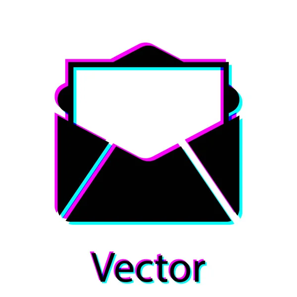 Black Mail e ícone de e-mail isolado no fundo branco. Envelope símbolo e-mail. E-mail sinal de mensagem. Ilustração vetorial — Vetor de Stock
