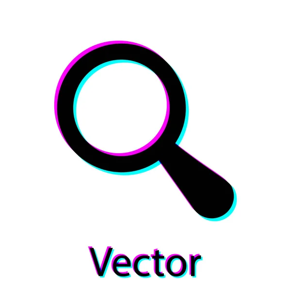 Schwarzes Lupensymbol isoliert auf weißem Hintergrund. Suche, Fokus, Zoom, Geschäftssymbol. Vektorillustration — Stockvektor