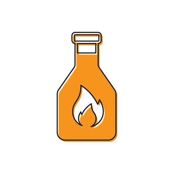 Icône de bouteille de ketchup orange isolé sur fond blanc. Illustration vectorielle — Image vectorielle