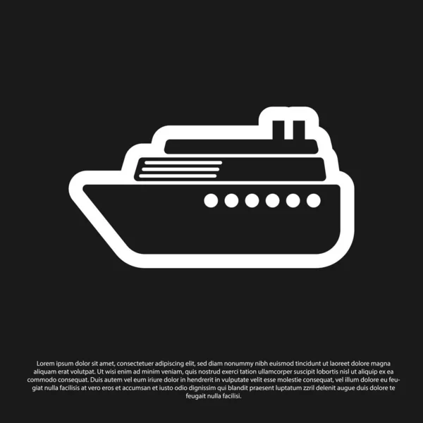 Ícone Black Ship isolado no fundo preto. Ilustração vetorial — Vetor de Stock