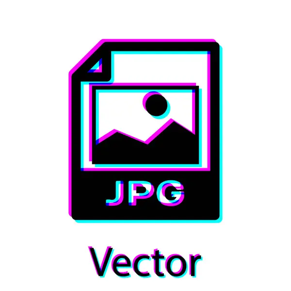 Ícone de documento de arquivo JPG preto. Baixar ícone de botão de imagem isolado no fundo branco. Símbolo de ficheiro JPG. Ilustração vetorial —  Vetores de Stock