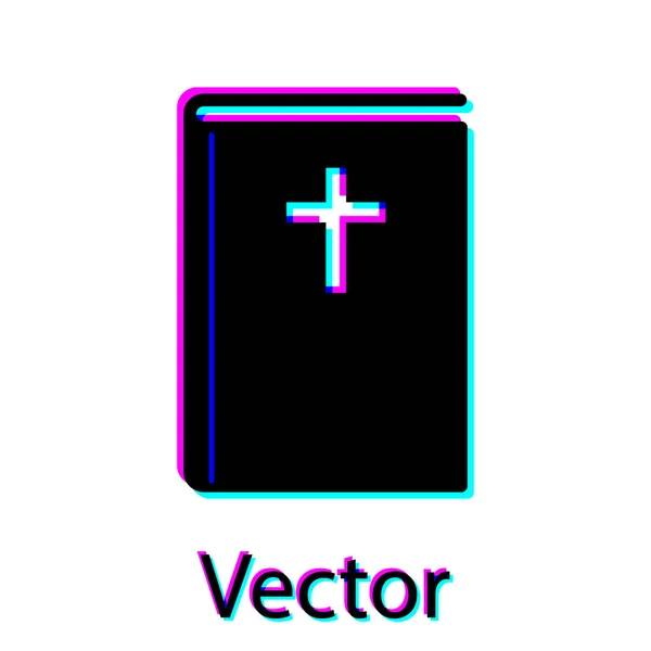 Черная икона Священной Библии изолирована на белом фоне. Векторная миграция — стоковый вектор