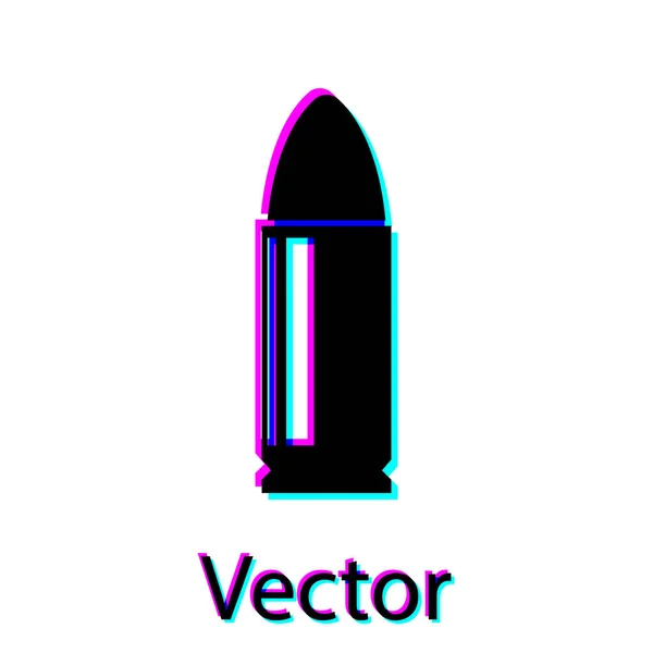 Icona Black Bullet isolata su sfondo bianco. Illustrazione vettoriale — Vettoriale Stock