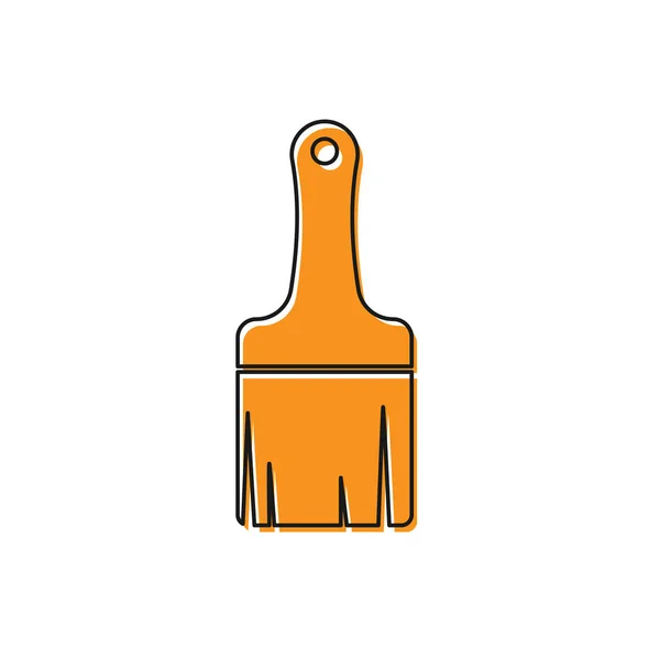 Oranje penseel pictogram geïsoleerd op witte achtergrond. Vector illustratie — Stockvector