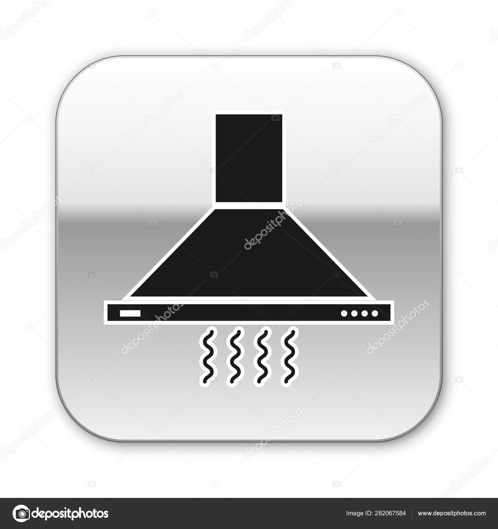 Black Kitchen Extractor Fan Icon Isolated On White Background Cooker Hood Kitchen Exhaust Household Appliance Silver Square Button Vector Illustration Stock Vector C Vectorvalera Gmail Com 282067584