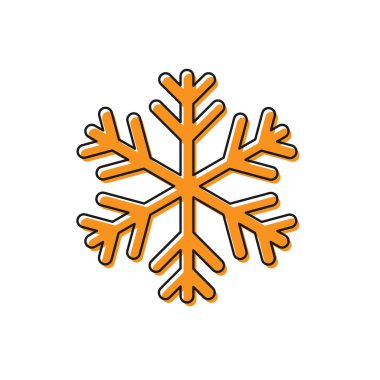 Orangesnowflake simgesi beyaz arka plan üzerinde izole. Vektör İllüstrasyonu