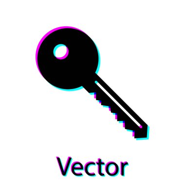 Beyaz arka planda yalıtılmış Siyah Anahtar simgesi. Vektör İllüstrasyonu