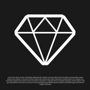 Siyah arka planda izole edilmiş Siyah Elmas işareti. Mücevher sembolü. Mücevher taşı. Vektör İllüstrasyonu