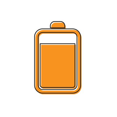 Turuncu Pil simgesi beyaz arka planda yalıtılmış. Vektör İllüstrasyonu