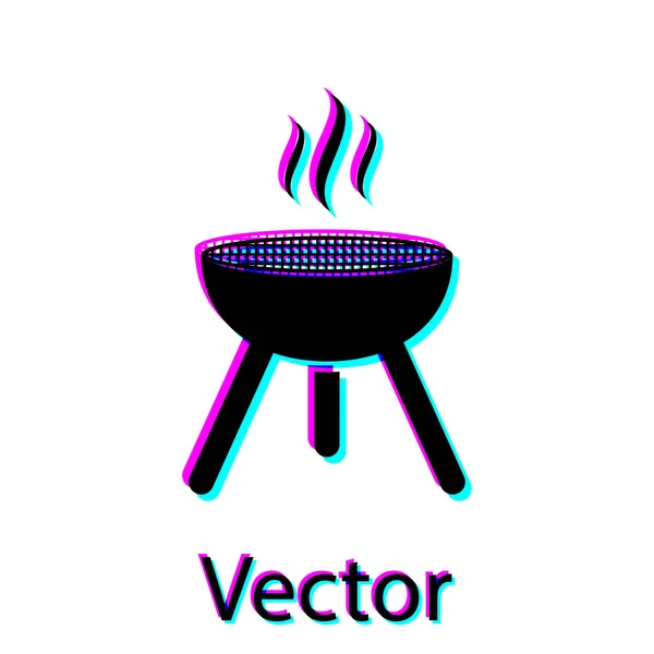 Schwarzes Grill-Symbol isoliert auf weißem Hintergrund. Grillparty. Vektorillustration — Stockvektor