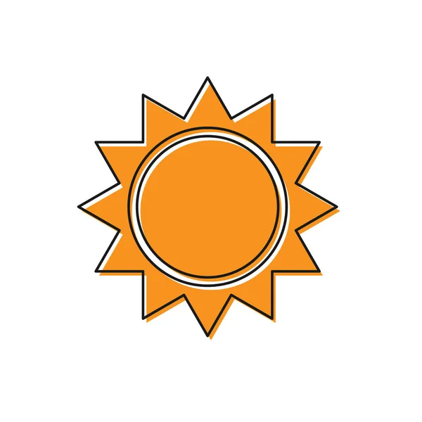 Orange Sun icon isolated on white background. Vector Illustration — Stock Vector