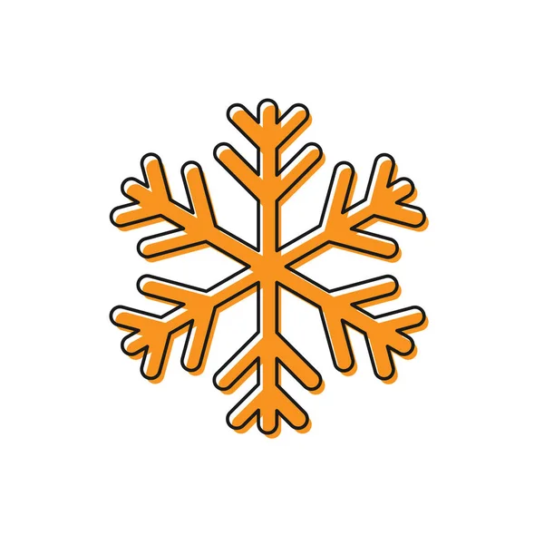 OrangeIcono de copo de nieve aislado sobre fondo blanco. Ilustración vectorial — Archivo Imágenes Vectoriales