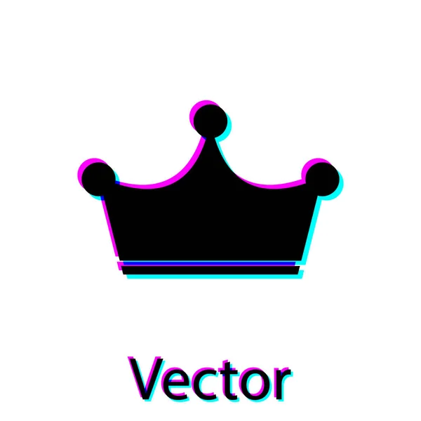 Icona della corona nera isolata su sfondo bianco. Illustrazione vettoriale — Vettoriale Stock