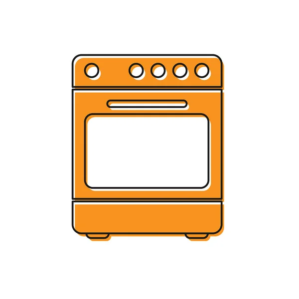 Orange Oven icon isolated on white background. Stove gas oven sign. Vector Illustration — Stock Vector