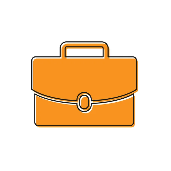 Icône Porte-documents orange isolée sur fond blanc. Signe d'analyse de cas. Portefeuille d'affaires. Illustration vectorielle — Image vectorielle