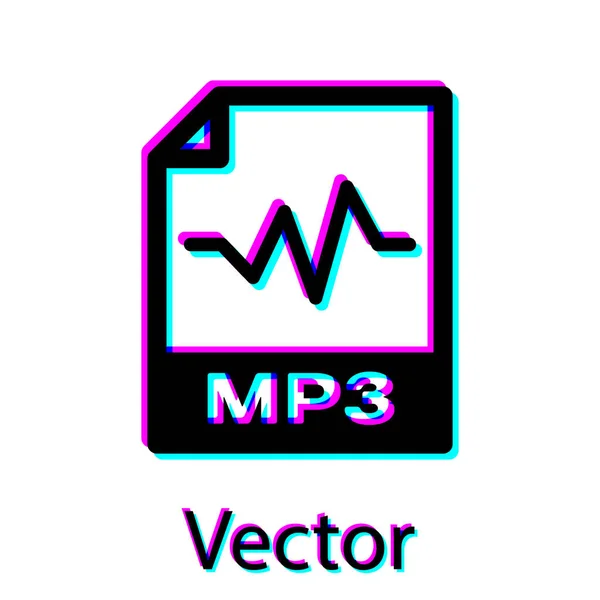 Schwarzes mp3-Dokument-Symbol. mp3-Symbol auf weißem Hintergrund isoliert herunterladen. mp3 Musikformat Zeichen. mp3-Dateisymbol. Vektorillustration — Stockvektor