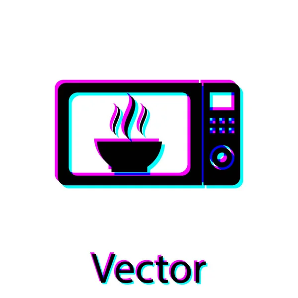 Icono horno microondas negro aislado sobre fondo blanco. Electrodomésticos icon.Vector Ilustración — Vector de stock