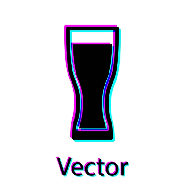 Zwart glas bier icoon geïsoleerd op witte achtergrond. Vector illustratie — Stockvector