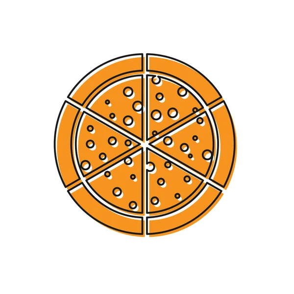 Orange pizza ikon izolált fehér háttér. Vektoros illusztráció — Stock Vector