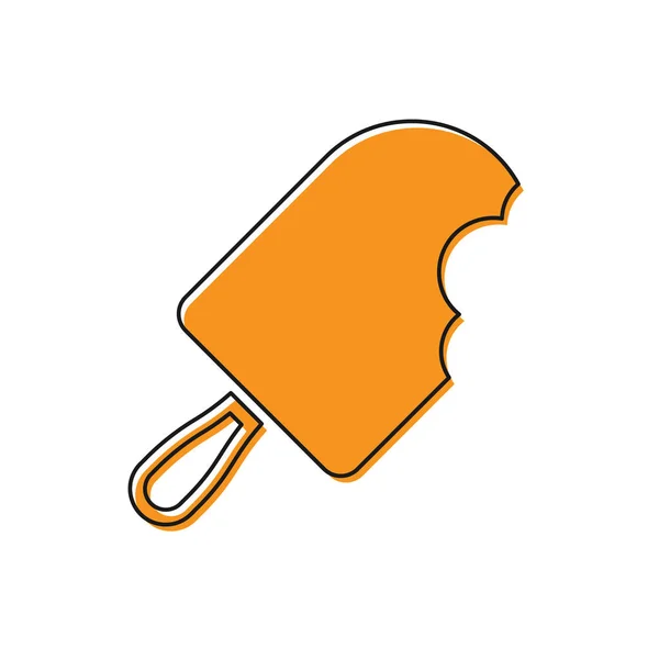 Icono de helado naranja aislado sobre fondo blanco. Dulce símbolo. Ilustración vectorial — Archivo Imágenes Vectoriales