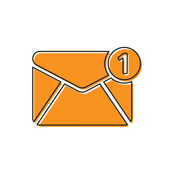 Orangefarbenes Umschlagsymbol auf weißem Hintergrund. empfangen Nachrichtenkonzept. neu, eingehende E-Mails, SMS. Postzustelldienst. Vektorillustration — Stockvektor