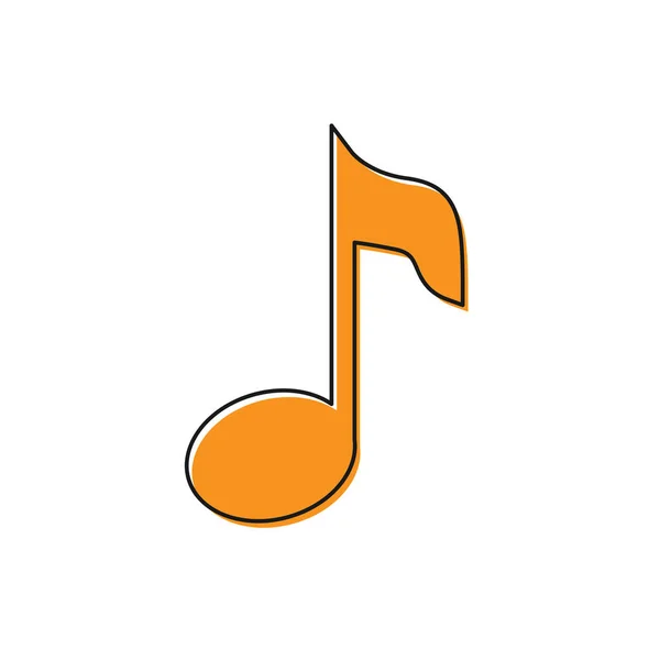 Nota de música laranja, ícone de tom isolado no fundo branco. Ilustração vetorial —  Vetores de Stock
