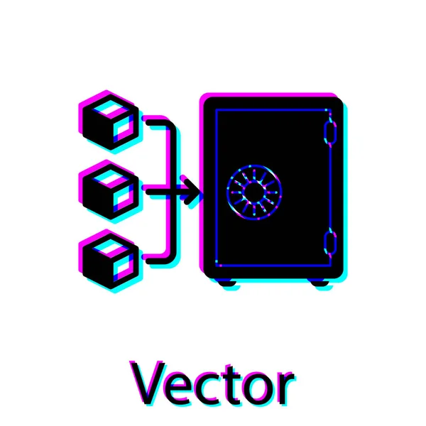 Black Proof of stake icono aislado sobre fondo blanco. Criptomoneda economía y colección de finanzas. Ilustración vectorial — Vector de stock