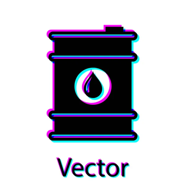 Schwarzes Barrel-Öl-Symbol isoliert auf weißem Hintergrund. Vektorillustration — Stockvektor