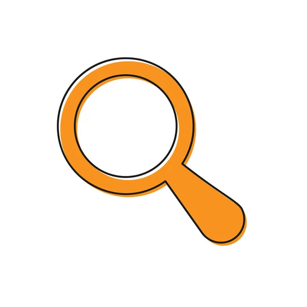 Orange Magnifying glass icon isolated on white background. Search, focus, zoom, business symbol. Vector Illustration — Stock Vector