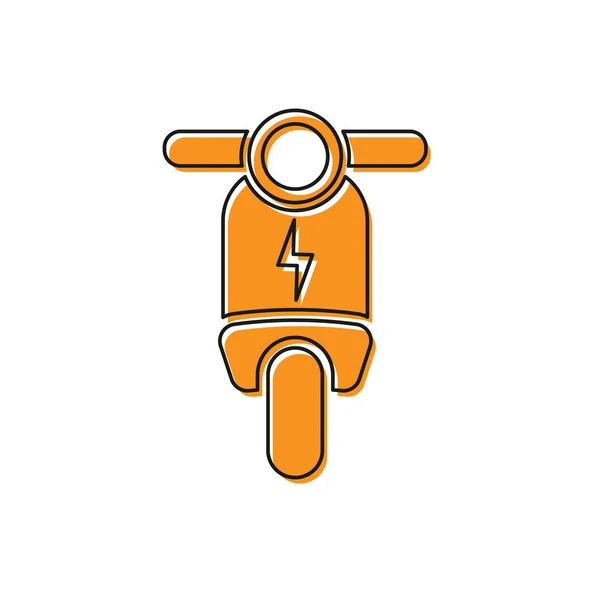 Icono de scooter eléctrico naranja aislado sobre fondo blanco. Ilustración vectorial — Vector de stock