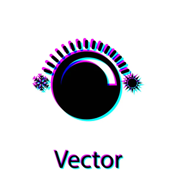 Schwarzes Thermostatsymbol isoliert auf weißem Hintergrund. Temperaturregelung. Vektorillustration — Stockvektor