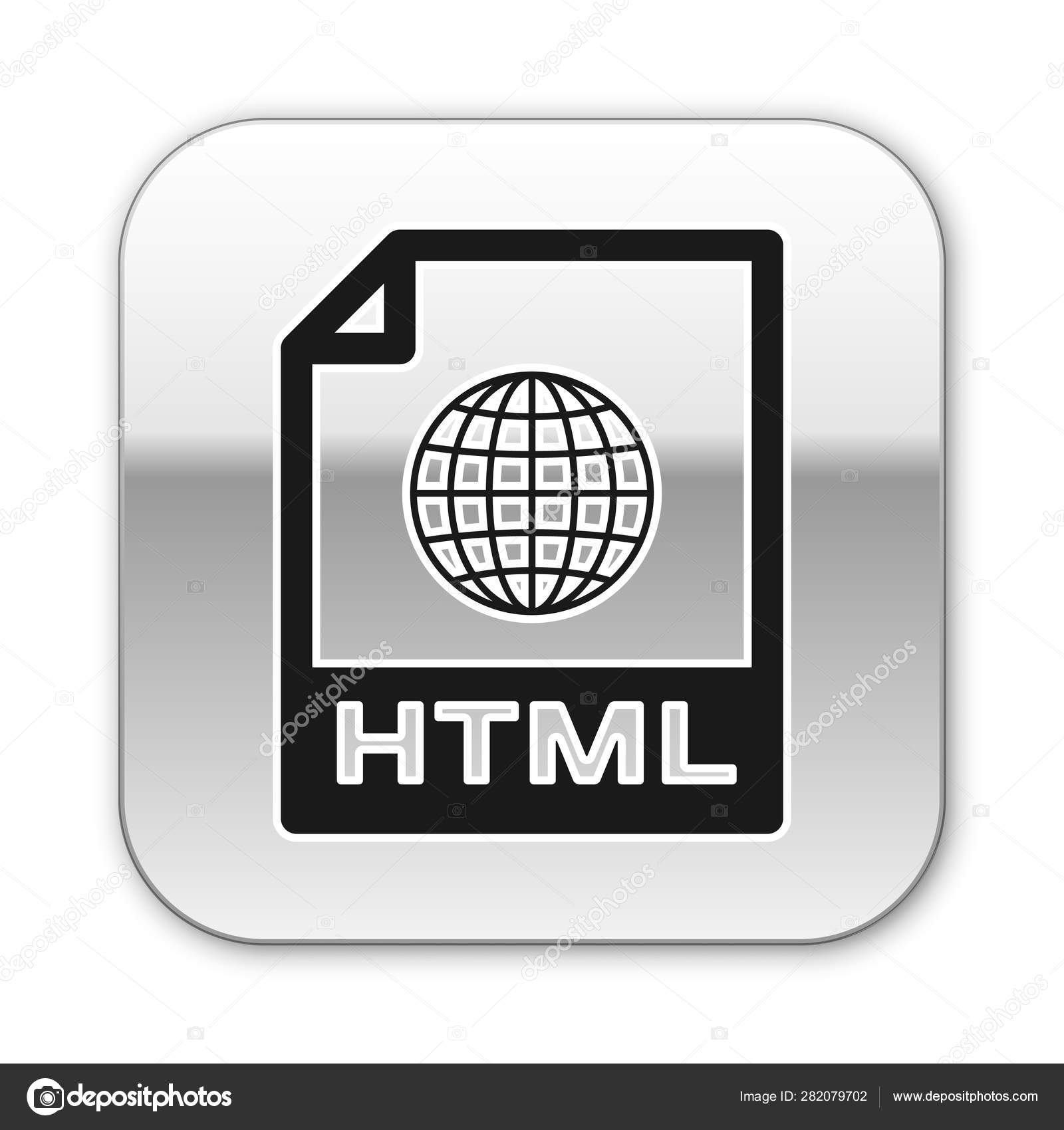 Black Html File Document Icon Download Html Button Icon Isolated