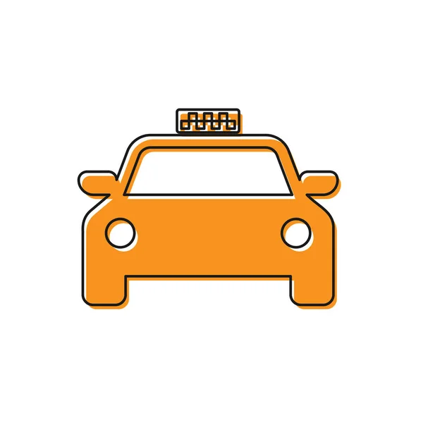 흰색 배경에 고립 된 오렌지 택시 자동차 아이콘입니다. 벡터 일러스트레이션 — 스톡 벡터