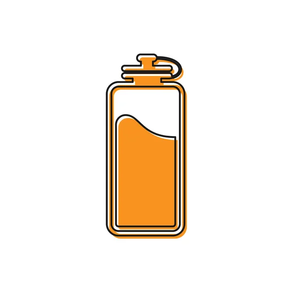 Orange Sportflaska med vatten ikon isolerad på vit bakgrund. Vektor illustration — Stock vektor