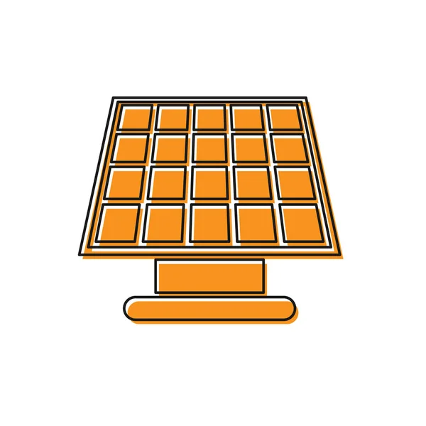 Icono del panel de energía solar naranja aislado sobre fondo blanco. Ilustración vectorial — Archivo Imágenes Vectoriales