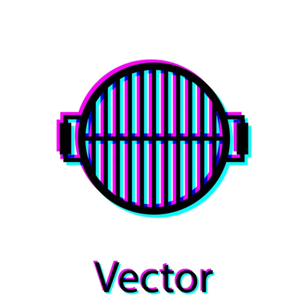 Schwarzes Grill-Symbol isoliert auf weißem Hintergrund. Blick von oben auf Grill. Stahlgitter. Vektorillustration — Stockvektor