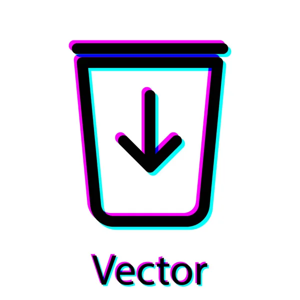 Schwarz zum Trash-Line-Symbol auf weißem Hintergrund. Vektorillustration — Stockvektor