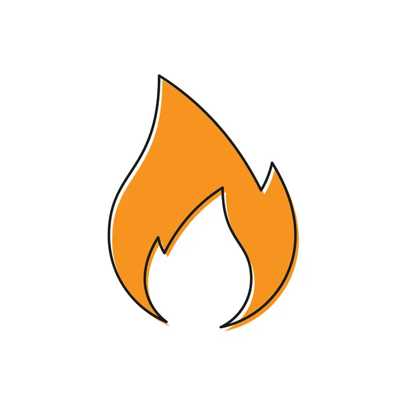 Оранжевый пламя значок изолирован на белом фоне. Символ жары. Векторная миграция — стоковый вектор