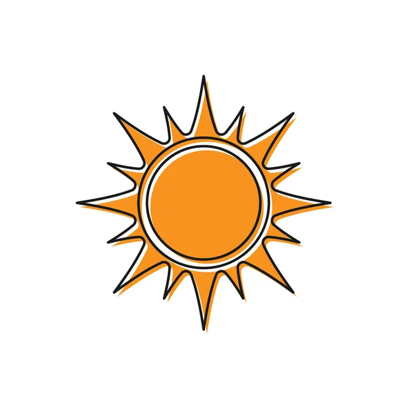 Icona Orange Sun isolata su sfondo bianco. Illustrazione vettoriale — Vettoriale Stock