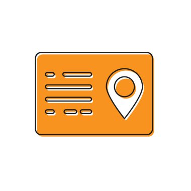 Turuncu Adres kitap simgesi beyaz arka planda yalıtılmış. Telefon rehberi. Vektör İllüstrasyonu